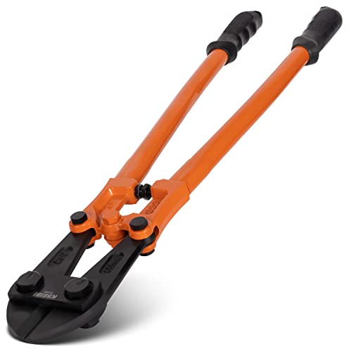 KSEIBI 141590 Tagliabulloni grande resistente 76,2 cm per tagliare recinzioni, fili di acciaio, catene, viti, rivetti, lucchetti e aste di metallo con impugnatura morbida in gomma ergonomica