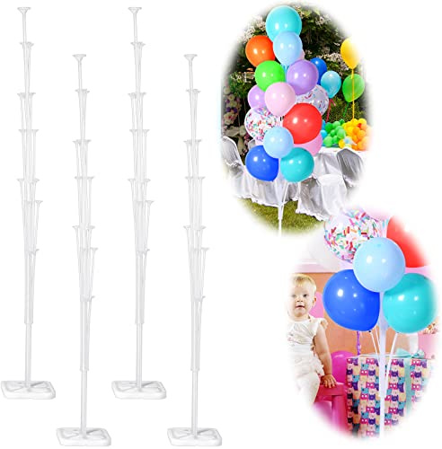 Leyndo 4 Sets Balloon Stand Kits 63 Inch Height Clear Balloon Stand Holder for Floor Holders for Table Centerpiece for Birthday Wedding Party Decor