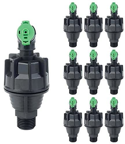 [Pack 10] Aspersor rotativo de riego súper 10 - Rosca 1/2 Macho. Aspersor rotativo 360 con Alcance hasta 10m - Microaspersor 360 2.5 a 4 Bar. Aspersor de riego Boquilla Verde
