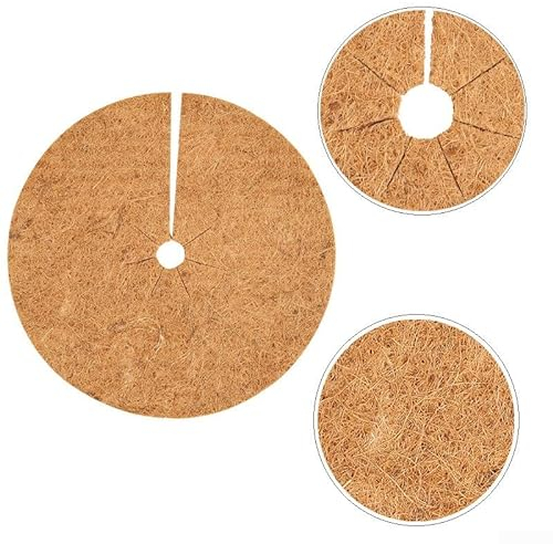 Emiif Discos de mantillo de coco de 60 cm, protección de plantas de coco, estera de fibra de coco