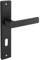 Gedotec Garniture de béquille noire mate [Room door - Oval] 1x Ferrures de porte Plaque longue I Poignées de porte Portes intérieures Din Norm 72 mm I Poignée de porte pour épaisseur de porte 35-47