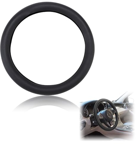 1 Articolo Nero 32-40CM Coprivolante Auto in Silicone, Protezione Universale Elegante, Ridurre l'attrito tra le dita e il volante, Antiscivolo, e Facile da Pulire per Volanti