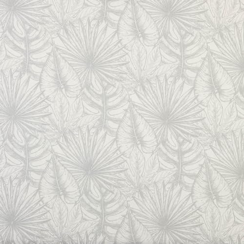 Kt KILOtela - Tryckt canvastyg, dekoration, klädsel, kuddar, gardiner, sängkläder, väskor, dukar, hantverk, 300 cm L x 280 cm bred, botanisk, sofia, grå - 3 meter