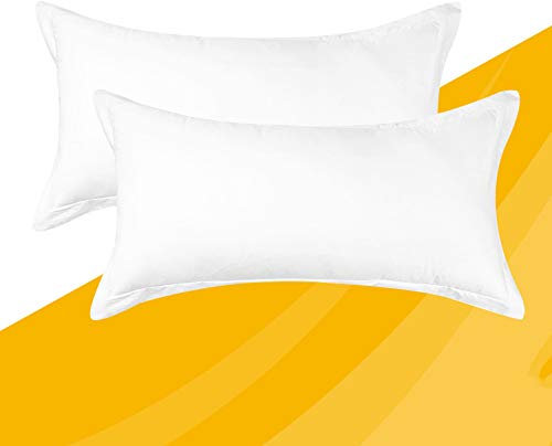 ComfortAce Maas Kissenbezug 100% Baumwolle Hülle 2er Set Kissenhülle Kopfkissenbezug Bettkissenbezug Kissenbezug, 40 x 80 cm, Weiß