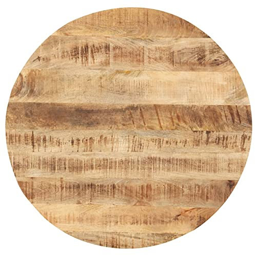 Sufrk Tischplatte Massivholz Mango Rund 25-27 mm 80 cm Tabletop Holzlatten Schreibtischplatte Massivholzplatte Tischplatte