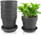 Set da 6 vasi per piante 14,5 cm con sottovaso – Vasi in plastica per interni e balconi, con fori di drenaggio, ideali per piante grasse e cactus, colore nero