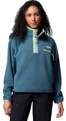 Columbia Helvetia II Cropped Half Snap Fleece Vestes d'extérieur en Polaire, Bleu perpétuel/Bleu Citron/Brume, Medium Femme