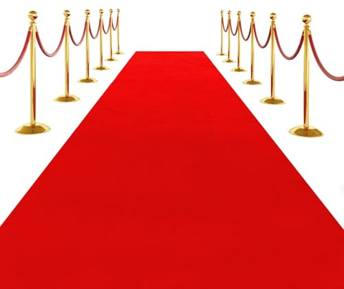 SK Studio Rot Teppich Läufer Eventteppich Hochzeitsteppich VIP Event Teppich Rutschfester Red Carpet Empfangsteppich, 1 x 5 m