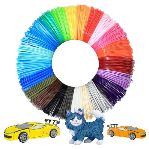 KMFYMPT Filamento PLA para Bolígrafo 3D, Filamento Impresora 3D, Consumibles de Impresión 3D Filamentos, Lápiz 3D para Niños, 1.75 mm 30 Colores en 150 m Compatible con Bolígrafos de Impresión 3D