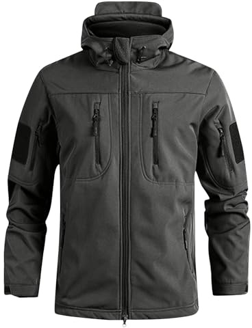 Veste Softshell Homme Army Chasse Randonnée Ghillie Tactique Camouflage Tenue Blouson Homme Mi Saison Imperméables Coupe Vent Equipement Hiver Softshell XL