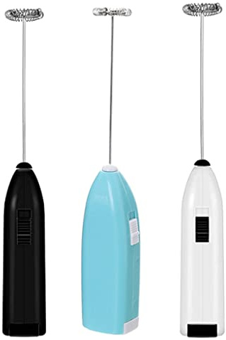 Lot de 3 agitateurs électriques portatifs en résine époxy à piles en acier inoxydable pour œufs et lait, mousseur à café, outil de cuisson en résine époxy