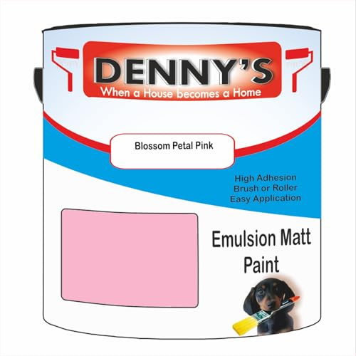 Premium Interior Wall & Ceiling Emulsion Paint – Blossom Petal Pink – Rich Matt Finish, Durable & Washable, Low Odour, Ideal for Living Rooms, Bedrooms & Hallways (1 Litre Tin)