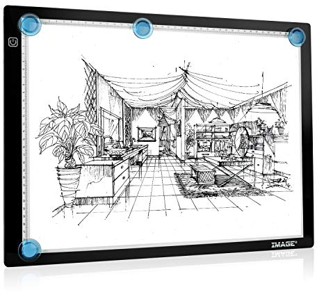 AGPTEK Magnetisch A4 LED Leuchttisch, 5mm Ultradünn Physikalische Taste Leuchtplatte 35,7cm/14inch x 23,5cm/10,15inch, Stufenlose Helligkeitssteuerung mit Speicherfunktion für Zeichnen - MEHRWEG