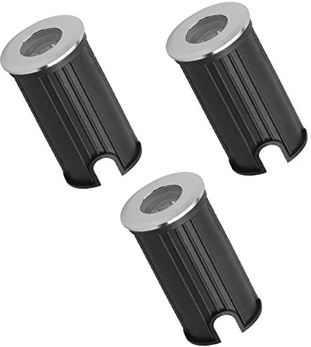 LIGHTWOORLD24 Spots encastrables au sol LED ronds, lot de 3 spots de jardin 230V, 1W, blanc froid, éclairage au sol, orientable et antidérapant, éclairage d'allée, éclairage extérieur