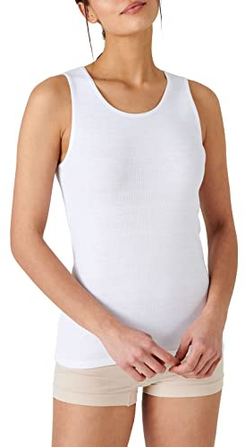 Damart - Débardeur Fine côte Thermolactyl Femme Blanc Taille 42-44 (M)