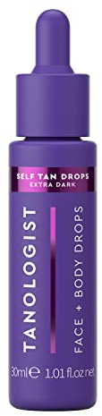 Tanologist Tropfen, extra dunkel (30 ml) feuchtigkeitsspendende selbstbräunende Tropfen, natürliche Inhaltsstoffe und vegan, dermatologisch zugelassen, saubere Inhaltsstoffe und vegan
