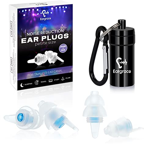 Ohrstöpsel zum Schlafen, Eargrace 2 Paar Soft Noise Reduktion Gehörschutzstöpsel für kleine Gehörgänge, gegen Schnarchen, Reisen, Konzerte & laute Veranstaltungen