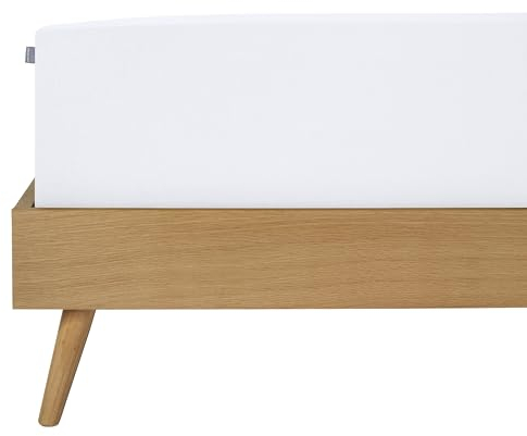 Schiesser Spannbettlaken Elli aus 97% Baumwolle und 3% Elasthan für hohe Matratzen und Boxspringbetten, Farbe:Weiß, Größe:100 cm x 200 cm