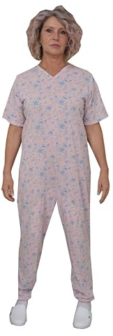 FERRUCCI COMFORT - Grenouillère Sanitaire Sentimento à Manches Courtes avec 1 Fermeture Éclair/Zip Derrière le Dos - Pour l'été, M