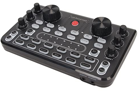 Tablero Mezclador de Sonido, Tarjeta de Sonido en y Tablero de Sonido de Interfaz de Audio con Múltiples Efectos de Mezclador de DJ, Cambiador de Voz, Reducción de Ruido