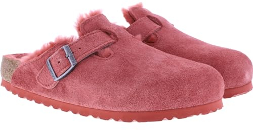 BIRKENSTOCK / Modell: Boston mit Lammfell/Sienna Red Leder/Weite: Normal / 1025685 / Clogs