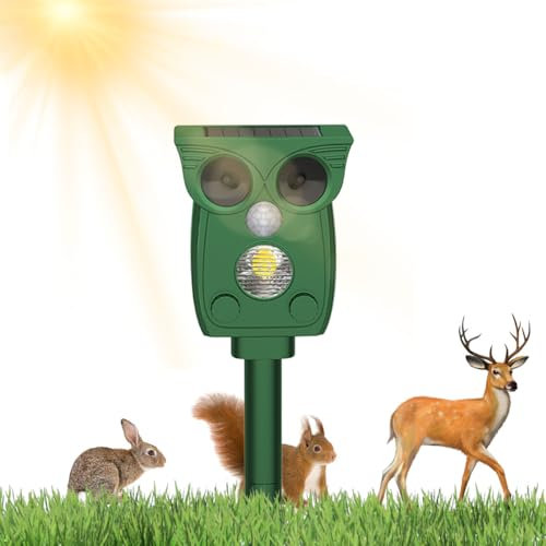 Répulsif pour Chats Solaire,Répulsif Chat Ultrason Exterieur, Répulsif Ultrason Anti Rongeurs avec Détecteur de Mouvement, Repulsif Chat Exterieur pour Anti Chats Chiens Souris Ratons Animaux