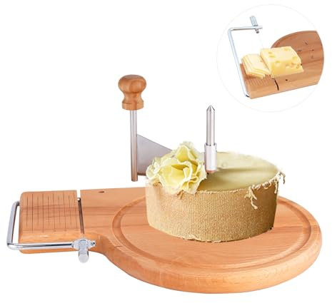 Trancheuse à Fromage, Coupe-Fromage en Acier Inoxydable avec Poignée Planche à Découper Multifonctionnelle Friseur de Fromage Portatif pour Fromages Beurre Chocolat