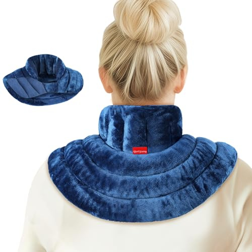 Comfytemp Microwave Heating Pad for Neck & Shoulders, 2.42LB Weighted Microwavable Neck Warmer Wrap for Discomfort, Wheat Bag with Soothing Moist Heat, Relaxation & Recovery Gift