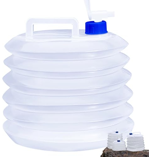 TBIBINWP Water Container, 3L/5L/10L/15L Collapsible Water Carrier with Tap, Folding Water Bucket, BPA-Free, Portable Water Tank, Perfect for Hiking Camping BBQ Picnic Outdoor Use (3L)