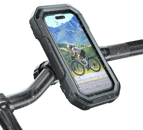 KDD Handyhalterung Fahrrad Wasserdicht - 360° Drehbare Handyhalterung Motorrad, Vollständig Geschlossene Handy Halterung Fahrradlenker für iPhone 16 Pro Max/15/14/13/12 Samsung, 4-6,7 Zoll Handys