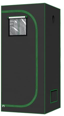 WOLTU Tente de Culture Hydroponique 80x80x180cm, Chambre de Culture avec Fenêtre d'Observation, Petite Serre Intérieure, pour Plantes, Fleurs, Légumes à Domicile, en Mylar Réfléchissant + Noir