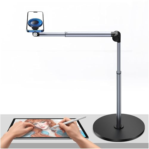 yAyusi Magnético Soporte Movil Grabar Video, Ajustable y Plegable Tripode Cenital para Movil Mesa, 30 CM de Largo, Adecuado para Transmisión en Vivo, Pintura y Grabación de Videos de Arte de Uñas