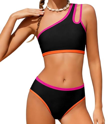 Maillot De Bain Ado Fille 2 Piece Shorty Bikini Ensemble Bikini Hauts Maillots et Tanga Bas Mignon Adolescente Enfant Fille Ete Beachwear Plage Natation Piscine pour 7-16 Ans