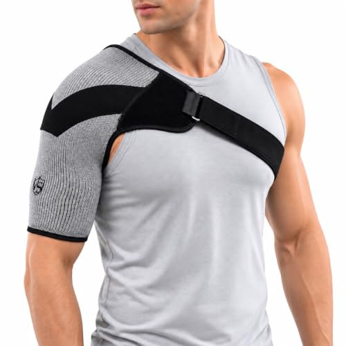 Vital Salveo Adjustable Compression Shoulder Brace Support Warp or Strap for Men and Women with Frozen shoulder for Dislocated AC Joint Frozen Pain Rotator Cuff Tendinitis Labrum Tear(1PC)-XXL