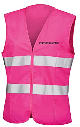 Fashion Graphic Gilet Alta visibilità Donna Personalizzato Una Riga Catarifrangente Giubbotto (Fucsia, S)