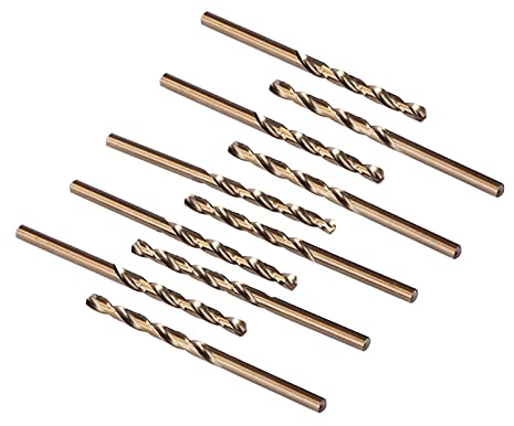 Anawakia - Lot de 10 forets hélicoïdaux pour perceuse, M35 HSS, avec cobalt, HSS-Co, en acier, diamètre de 1,2 mm