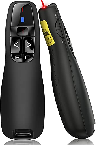 Kabellose Presenter, 2.4 GHz Wireless Presenter Verbindung via USB-Empfänger, 15m Reichweite, Roter Presenter, Fernbedienung Präsentation für Windows und Mac/PowerPoint/Keynote/Google Slides/PDF