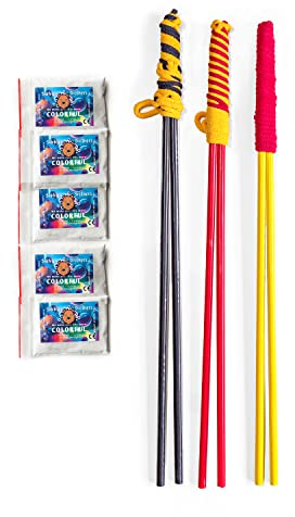 Bubble Brothers Riesenseifenblasen Set 3 Seifenblasenstäbe und 25 Liter Seifenlösung Pulver 5 x 5 Liter Flüssigkeit für Kinder Erwachsene Handmade Buchenholz Seifenblasen Set