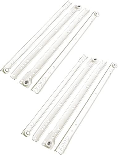 bricoleva.it KIT Guide per Cassetti Scorrevoli e Cassettiere ad Estrazione Totale non Ammortizzate Bianche Disponibili in più Varianti Misura 30 cm Confezione da 2 coppie, Bianco
