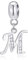 Initiale M Pendentif Charm, lettre M Charms Fit bracelet de fête des mères pandora, perles de l'alphabet cz pendantes en argent sterling 925, cadeau pour grand-mère/maman