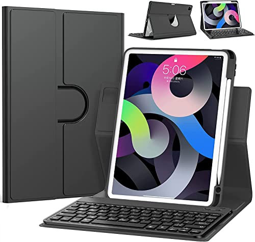 IVSOTEC Tastiera per iPad Air 5 2022/iPad Air 4 10.9 2020, Tastiera Bluetooth Wireless Azera con Shell di Protezione a Rotazione a 360 Rotazione per iPad Pro 11 2022/2021/2020/2018, Nero