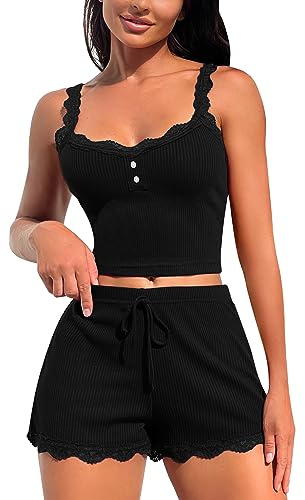RSLOVE Dam pyjamas spets pyjamas set för kvinnor topp och shorts sexiga nattkläder