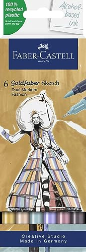 FABER-CASTELL - Goldfaber Sketch Marker Fashion, 6 couleurs