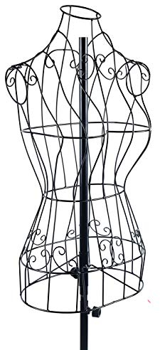 LUNICASHA Manichino da sartoria femminile in metallo da donna, in filo di ferro, manichino regolabile in altezza per costumi, boutique