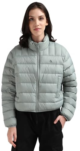 Calvin Klein Jeans Veste Matelassée Femme Cropped Mi-Saison, Gris (Slate Gray), XXL