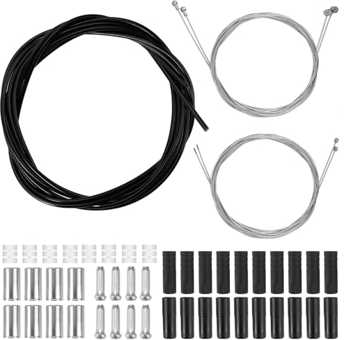 2 Sätze Bowdenzug Universal Fahrrad Schaltzug Set, Universal Fahrrad Bremszug und Schaltzüge, mit Bowdenzug Endhülse Endkappen/O-Ringe Donuts Bremsseil Fahrrad und Schaltseil, für MTB Rennrad