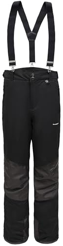 BenBoy Hombre Pantalones de esquí para Softshell Impermeable Térmico Senderismo Nieve Escalada Calidez Versátil Removibles Invierno Peto para Montaña HXK7886M-Black-XL