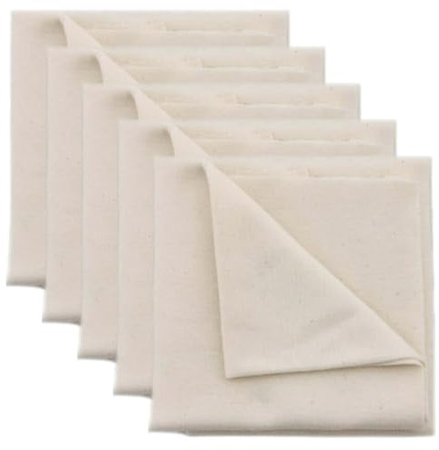 LONZIKP 5 Pièces Tissu Réutilisable Résistant à la Déchirure en Coton Bio pour la Fabrication de Fromage Sachet de Lait de Noix Passoire en Nylon Tissu de Lavage (40 x 40 cm)