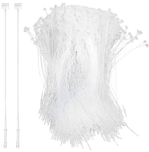 DLPRK Sicherheitsfäden für Etiketten Preisetiketten Preisschilder 1000 Stück 80mm Loop Pins, Sicherheitsfäden Transparent für Kleidung Anhänger-Lanyard