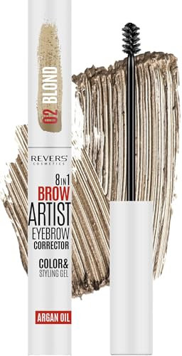 REVERS COSMETICS Gel Sopracciglia Fissante Brow Artist 8in1 | Intensifica e scurisce il colore | Modella | Riempe le zone rade | Sopracciglia visibilmente più piene e sempre in ordine